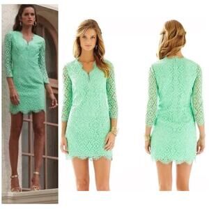 Lilly Pulitzer Meryl Dress Poolside Mint Green Diamond Lace